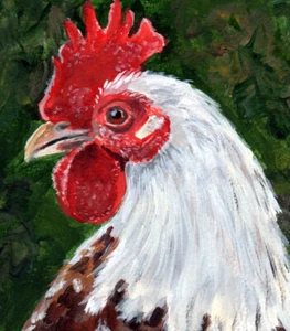 Bantam rooster Sprout  5x7 print on linen card stock - Picture 1 of 1