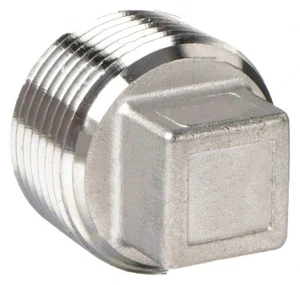 Square Head Plug 1" Class 150, 316 Stainless Steel Threaded Pipe Fitting - Picture 1 of 8