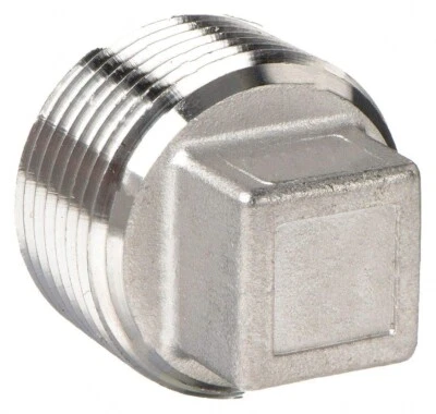 Square Head Plug 2-1/2" Class 150, 304 Stainless Steel Threaded Pipe Fitting - Image 1 of 4