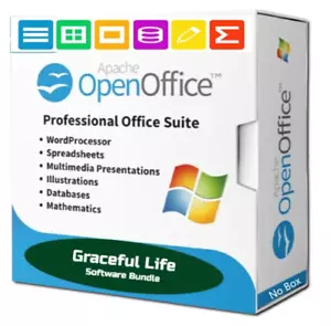 OpenOffice Suite Pro Software Windows Word Processing Home Student Business DVD - Picture 1 of 10