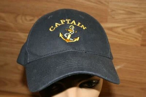 Gold Embroidered Captain Hat Anchor with two color rope Logo Adjustable Cap - Picture 1 of 8