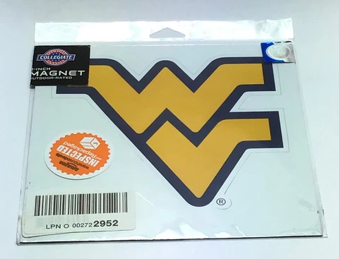 West Virginia Mountaineers NCAA / Outdoor Rated Vinyl Auto Fridge Team 8" Magnet Cover
