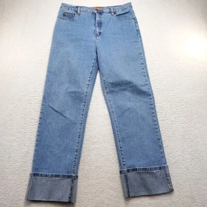 NYDJ Women's 8-10 Blue Denim Jeans Red Label Rhinestones Stretch Wide Cuff Gems - Picture 1 of 10