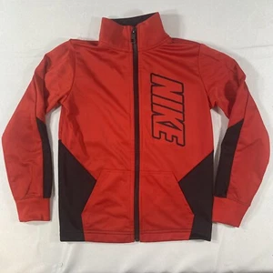Boys Nike  Track Jacket Red Full Zip Youth Kids  - Size 6M - Picture 1 of 2