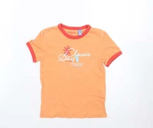 Okaidi Girls Orange 100% Cotton Jersey T-Shirt Size 3 Years Crew Neck Pullover - - Picture 1 of 12