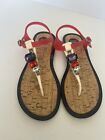 Gioseppo Ladies Slip On Jelly Strap Sandals Size 6 Jewelled Buckle Close