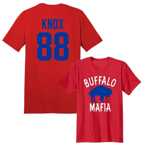 Buffalo Mafia Red T-shirt Dawson Knox #88, Jersey Bills Cover