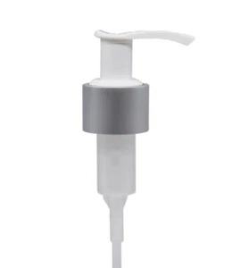 Matte silver/White Lotion Pump 24/410 - 24mm Lotion/Soap Dispenser ANY AMOUNT - Picture 1 of 2