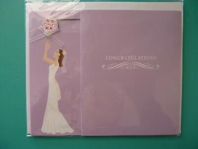 Wedding Congratulations Greeting Card 3-D Embellished Paper Magic Fun Just Begun - Image 1 of 2
