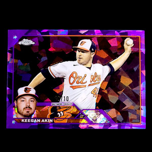 2023 Topps Chrome Sapphire KEEGAN AKIN Orioles SSP Purple Refractor /10 #617