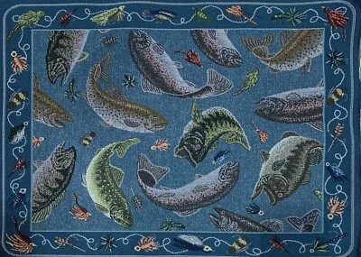 New Tapestry Panel Fish Approx. 18 1/2” x 13 1/2” Piece/Panel - Image 1 of 4