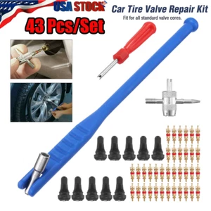43pcs Valve Stem Installation Remover Repair Tool Puller Car Tire Plug Core - Picture 1 of 12