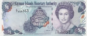 π°πΎ Cayman Islands, $ 1 Dollar, 2006, UNC, p33d , QE II , Serial Number: C/7804 - Picture 1 of 2