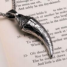 Viking Dragon Fang Tooth Claw Stainless Steel Pendant Necklace