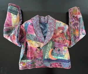 Vtg 90’s Caryl Gaubatz Jacket Sz Medium Abstract Women’s Blazer Retro Button Y2K - Picture 1 of 17