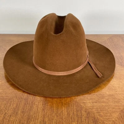 Sombrero Resistol Ganado Rey Para Hombres 6 5/8 Marrón Fieltro Castaño Vaquero Occidental Texas EE. UU. Foto 1 de 4