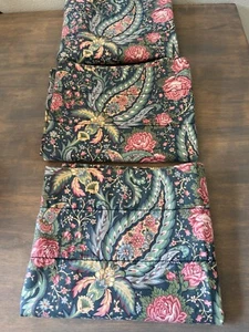3 Laura Ashley Window Valances 84" x 18.5" Portobello Blue Pink Floral Paisley - Picture 1 of 5