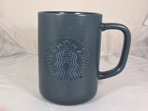 2022 STARBUCKS Earth Day Recycled Ceramic Blue Matte Finish Coffee Mug Cup 16 oz - Picture 1 of 4