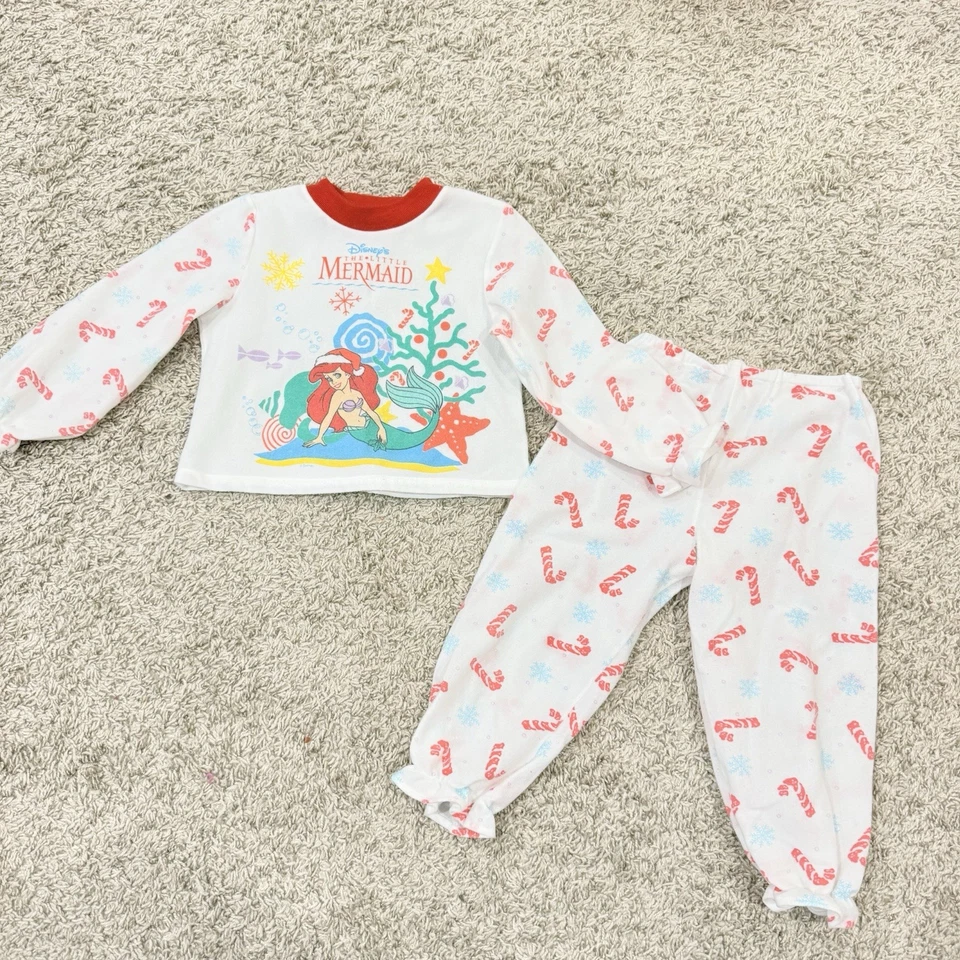 Conjunto Pijama Navidad Ariel La Sirenita Vintage Años 90 Niñas Talla 4T Foto 1 de 4