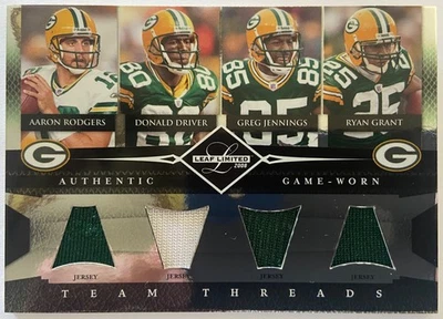 Rodgers/Driver/Jennings/Grant 2008 Leaf Limited GU Team Threads 72/100 EMBALAGENS** - Imagem 1 de 2