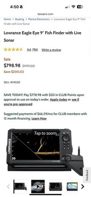 Lowrance Eagle Eye™ 9 Live w/T/M Transducer & C-MAP® Inland Charts - Image 1 of 4