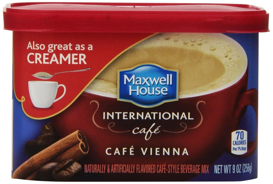 Maxwell House International Coffee Café Vienna latas de 9 oz (paquete de 4) mezcla instantánea Foto 1 de 1