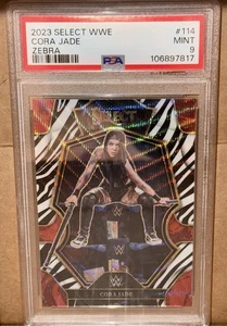 Panini Select WWE Prizm Zebra #114 Cora Jade 2023 🔥🔥🔥 Zebra🦓🦓🦓 PSA 9 - Imagen 1 de 2