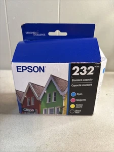Epson 232 T232120-BCS Black Cyan Yellow Magenta Ink Cartridges Dated 2027 NEW - Picture 1 of 6