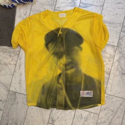 Бейсбольная футболка с сеткой Aime Leon Dore Nas The Genesis винтажная редкая желтая размер S не носилась - Изображение 1 из 4