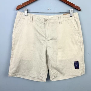 G.H. Bass & Co. Linen Blend Bermuda Style Shorts Size 6 Beige 8” Inseam NWT - Picture 1 of 9