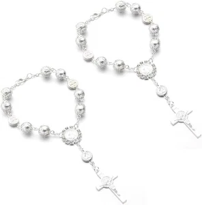 2 Stück Auto Rosenkranz für Rückspiegel, Auto Rosenkranz religiös Autospiegel hängend D - Bild 1 von 6