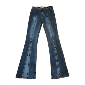 Vintage Bebe Y2k 2000s Low Rise Flare Jeans Schnürung Gr. 28 Long - Bild 1 von 7