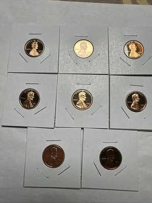 Lot Of 8 /1992-1999 S /Lincoln Memorial Cents Cameo Proof From Silver Proof Sets - Image 1 of 4