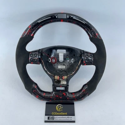 Para Volkswagen Golf R MK5 MT GTI R32 Jetta 2003+volante de fibra de carbono real Foto 1 de 4