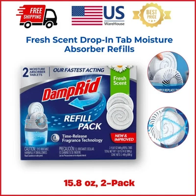 DAMPRID 15.8 oz. Fresh Scent Drop-In Tab Moisture Absorber Refills (2-Pack)