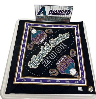 Vintage World Series 2001 Bandanna W/ Glitter & License Plate Diamond Backs - Image 1 of 4
