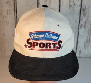 Vintage Chicago Tribune Sports Herren Snapback Cap Mütze 80’s 90’s Suede Brim Black - Bild 1 von 10