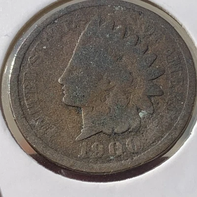 1900 Indian Head Penny Cent Coin in Good+ Condition - Image 1 of 3