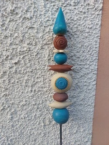9 teilige Keramikstele, Gartenstele, frostsicher, Handarbeit, Gartendeko - Bild 1 von 7
