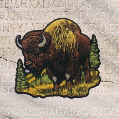 American Bison Applique Patch - Buffalo Animal Badge 3" (Iron on) - Image 1 of 4