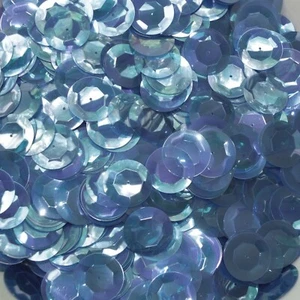 20mm Cup Sequins Sapphire Blue Crystal Iris Rainbow Iridescent Made in USA - Picture 1 of 2
