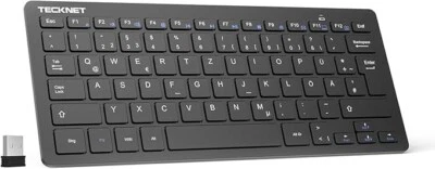 TECKNET Slim Kabellose Tastatur, Deutsches Layout, 78 Tasten Mini Wireless Tasta - Bild 1 von 4