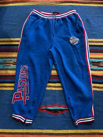 NBA USG Vintage XL Detroit Pistons Jogging Sweat Pants Embroidered Basketball Cover