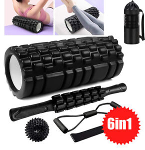 6in1 Yoga Massage Roller Foam Roller Ball Spiky Muscle Relief Training Exercise~