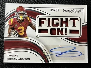 Jordan Addison 2023 Immaculate Collection Collegiate USC Fight On Auto 39/99 - Picture 1 of 2