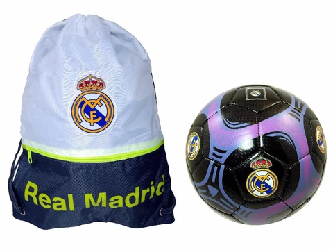 Real Madrid Officially Licensed Soccer Ball Size 5 & Cinch Bag 04-1 Cover