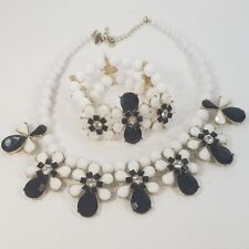 Charming Charlie black and white elegant necklace & bracelet set Rhinestone Bead