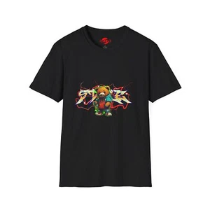 Urban Bear Graffiti Style T-Shirt | Original Art Streetwear Black Tee - Picture 1 of 10