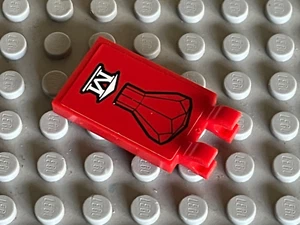 LEGO Red Tile 2x3 2 Clips M Jewel 24 Facet Sticker 30350pb022 / Set 60008 - Imagen 1 de 1