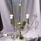 Vintage Brass Table Lamp Bedside Dual Light Tall Candle Stick 50cm
